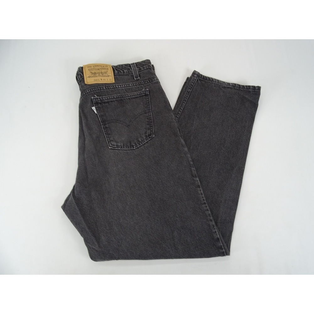 Vintage Levi's 553 Relaxed Straight White Tag Black Denim Jeans 40x30 USA‎